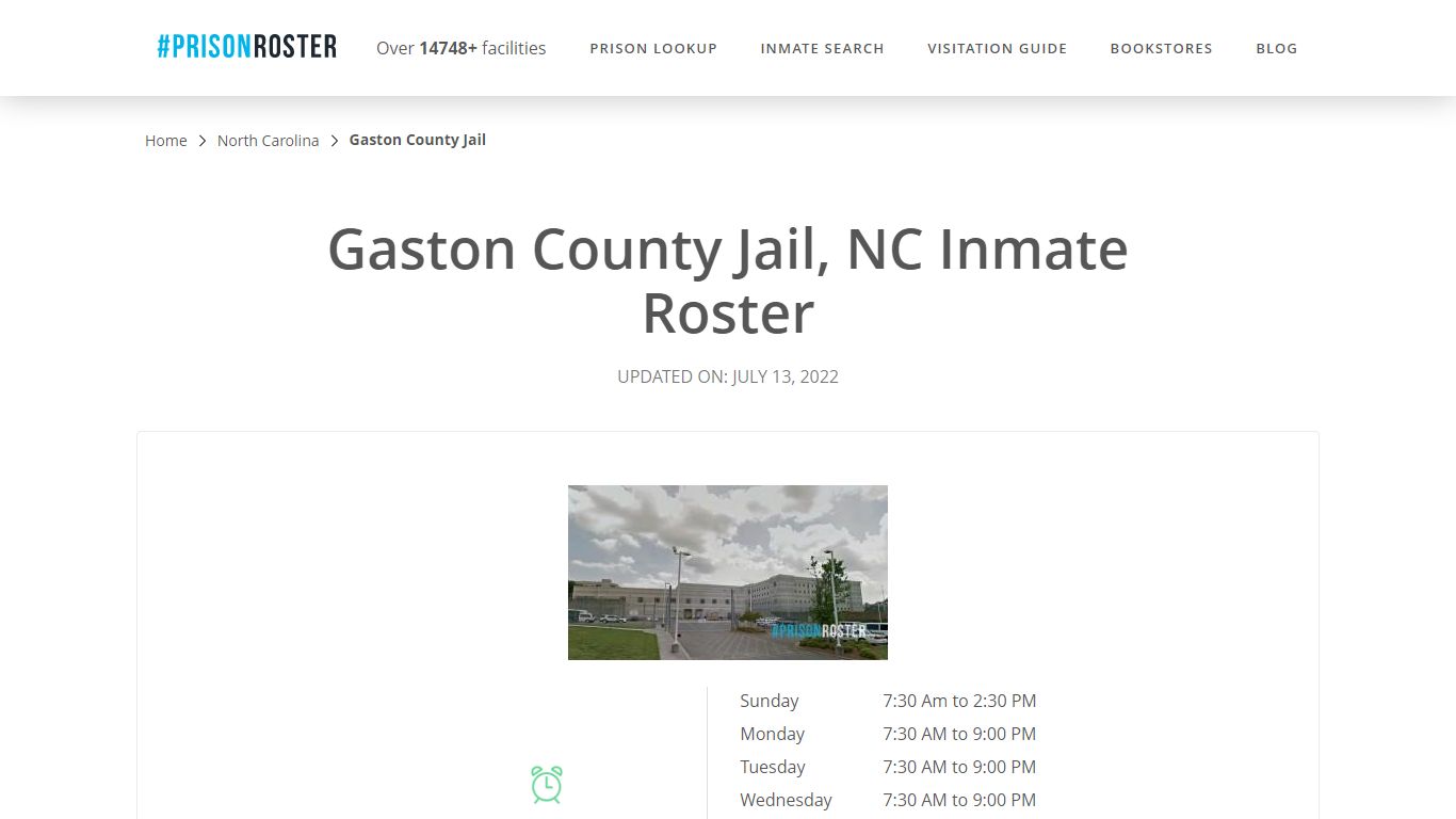 Gaston County Jail, NC Inmate Roster